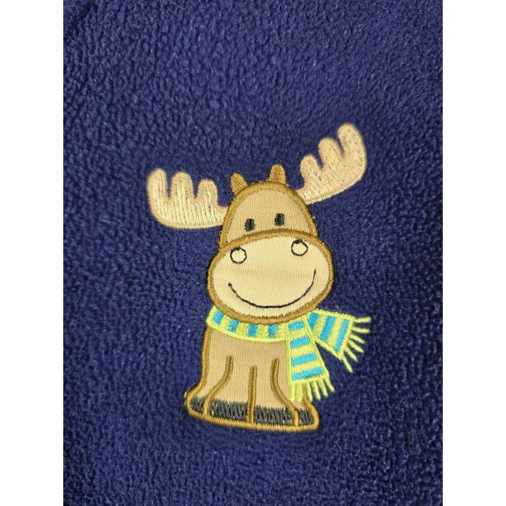 Halo SleepSack Big Kids Unisex 2-3T Navy Moose Wearable Blanket Fleece Cozy FLAW